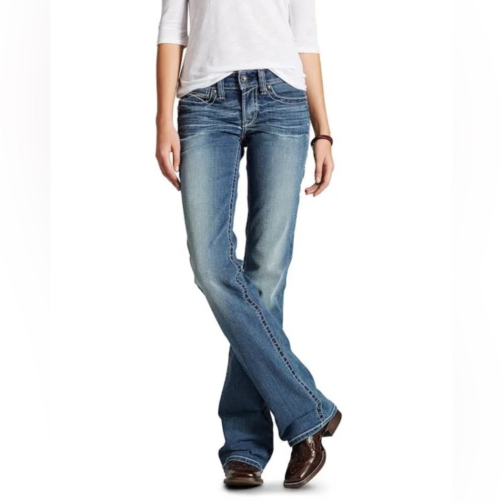 Ariat Whipstitch Rainstorm Real‎ Denim Jeans Bootcut Size 33R Equestrian Cowgirl